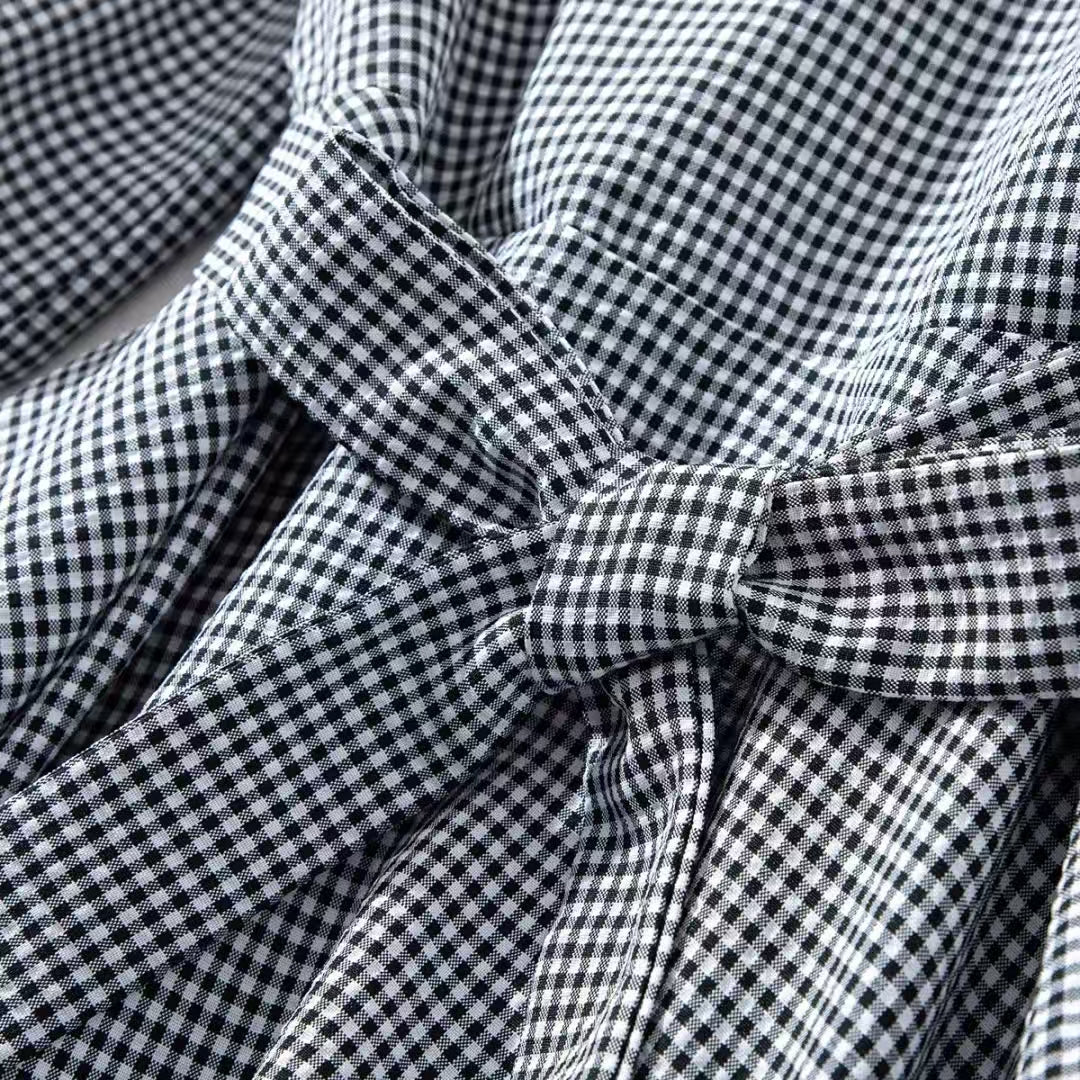 Women's Fashionable Versatile Slim-fit V-neck Plaid Shirt - Office Style Simple 3/4 Sleeve Blouse