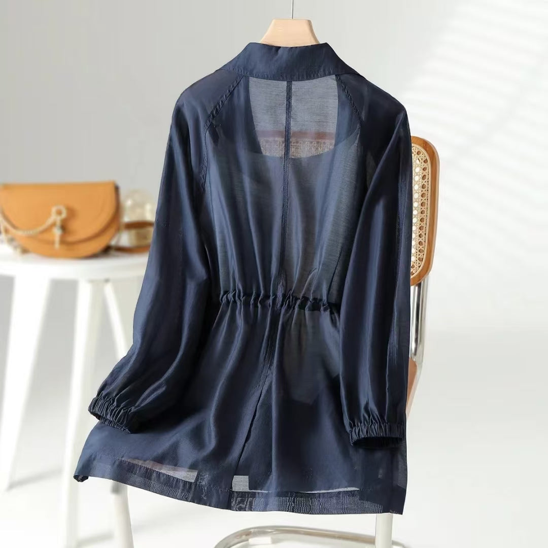 Lightweight Sun-Protective Coat - Summer Simple Loose Solid-Color Trench-Style Jacket