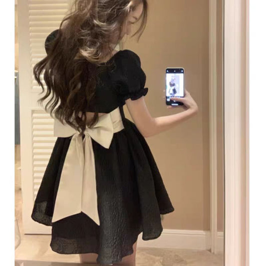French Hepburn-Style Black Dress