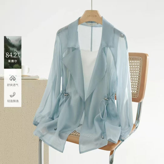 Lightweight Sun-Protective Coat - Summer Simple Loose Solid-Color Trench-Style Jacket
