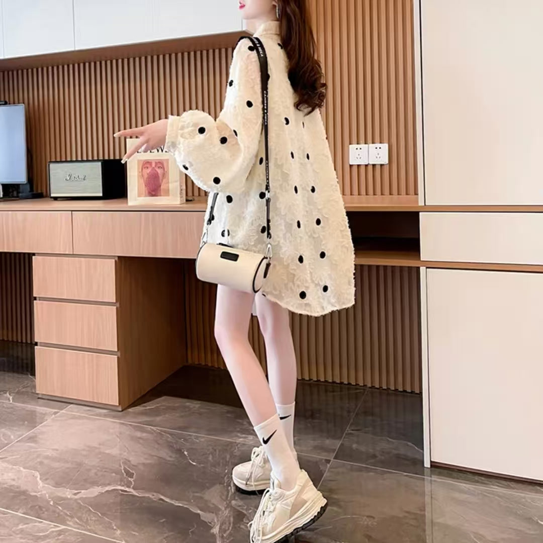 Women's Thin Semi-Sheer Ice Silk Blouse - Summer Stylish Loose Casual Air-Conditioning Coat